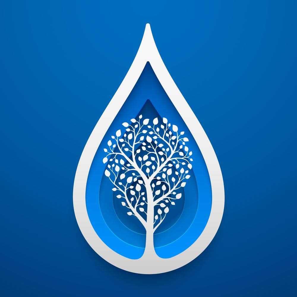 5 Acewhite tree with drop sticker poster|save water|save environment
