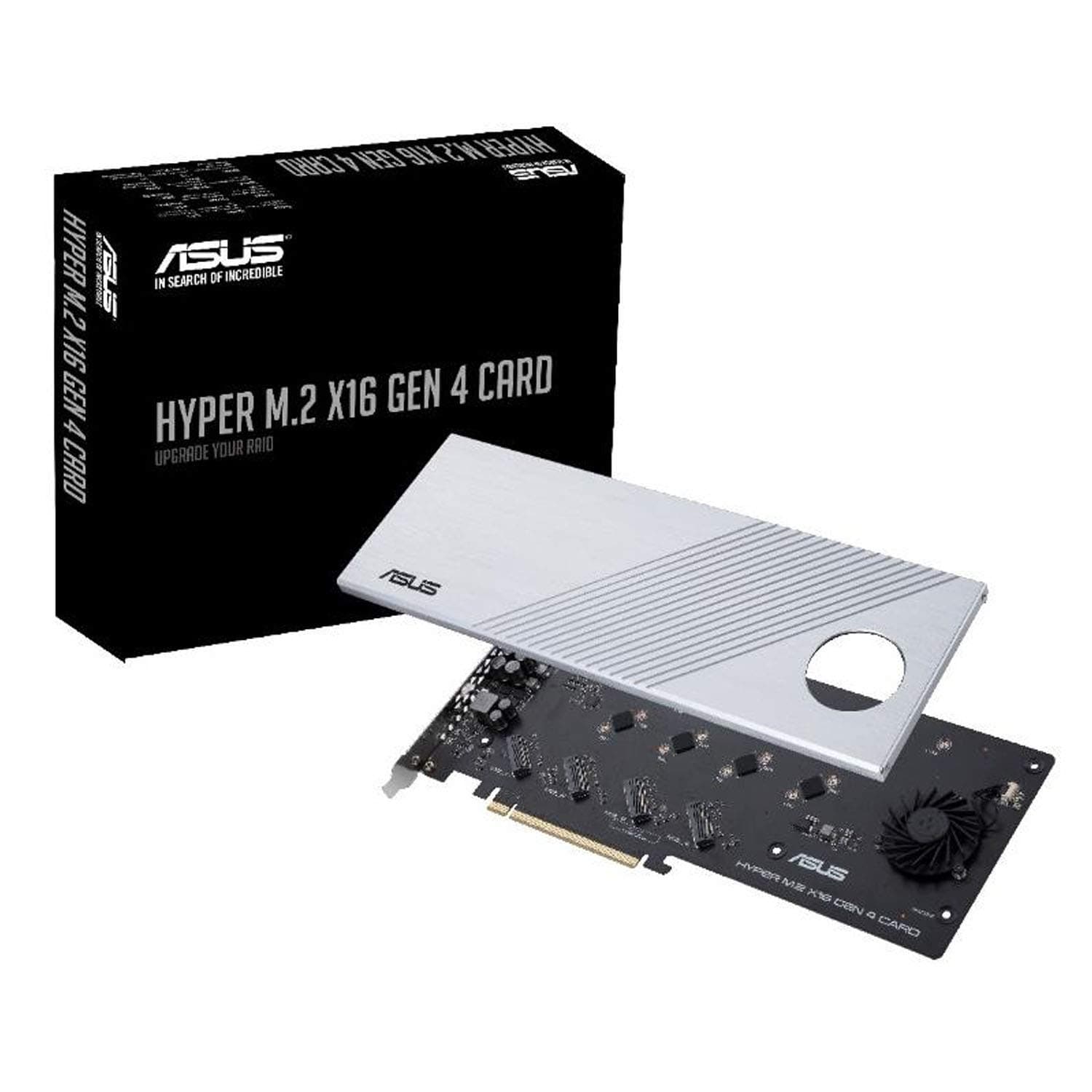 Hyper M.2 X16 PCIe 4.0 X4 Expansion Card Supports 4 NVMe M.2 (2242/2260/2280/22110) up to 256Gbps for AMD 3rd Ryzen sTRX40, AM4 Socket and Intel VROC NVMe Raid