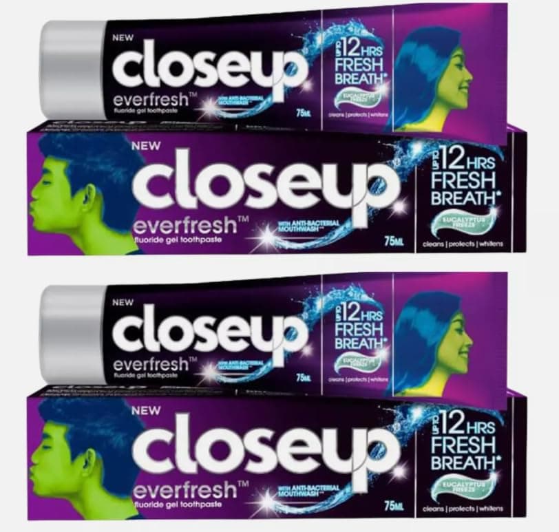 2 x 90g Eucalyptus Closeup Toothpaste, Family Pack Toothpaste Cleans Protects and whitens Teeth