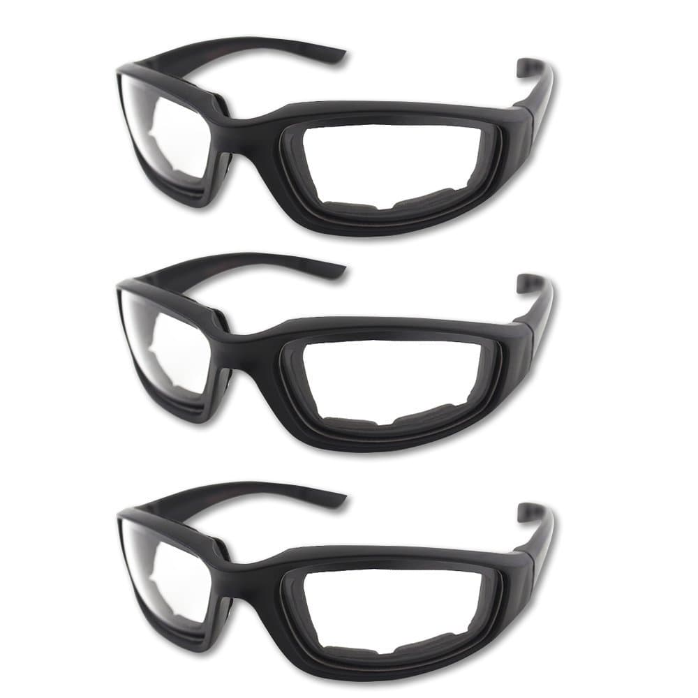 3 Pair Motorcycle Riding Glasses Padding Goggles UV Protection Dustproof Windproof Motorcycle Sunglasses for Outdoor Actives