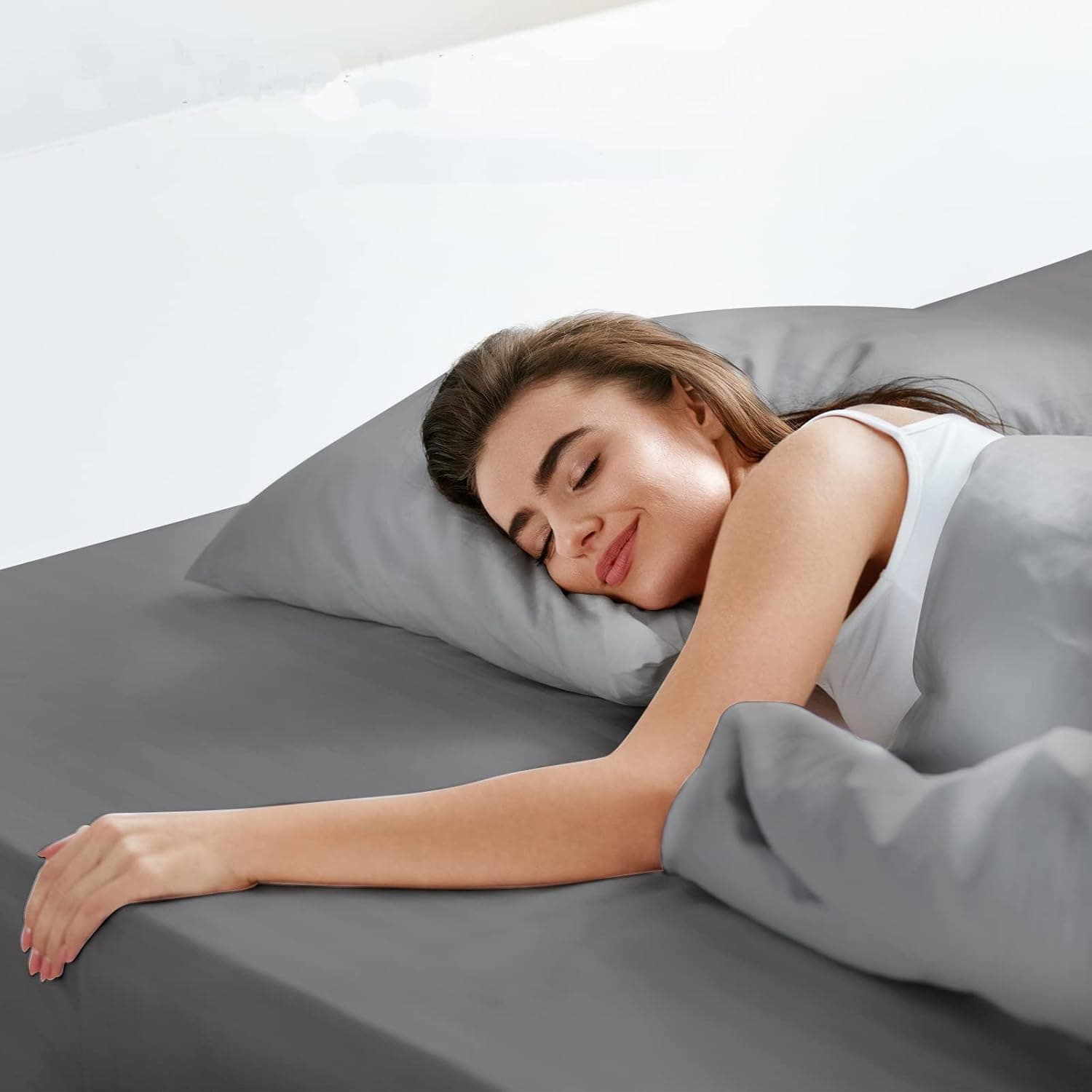 LuxClub Fitted Sheet Small Double / 4ft, with 40cm Extra Deep Pocket, Warm Brushed Microfiber Bottom Bed Sheets, Ease Care & Comfortable Shrinkage and Fade Resistant