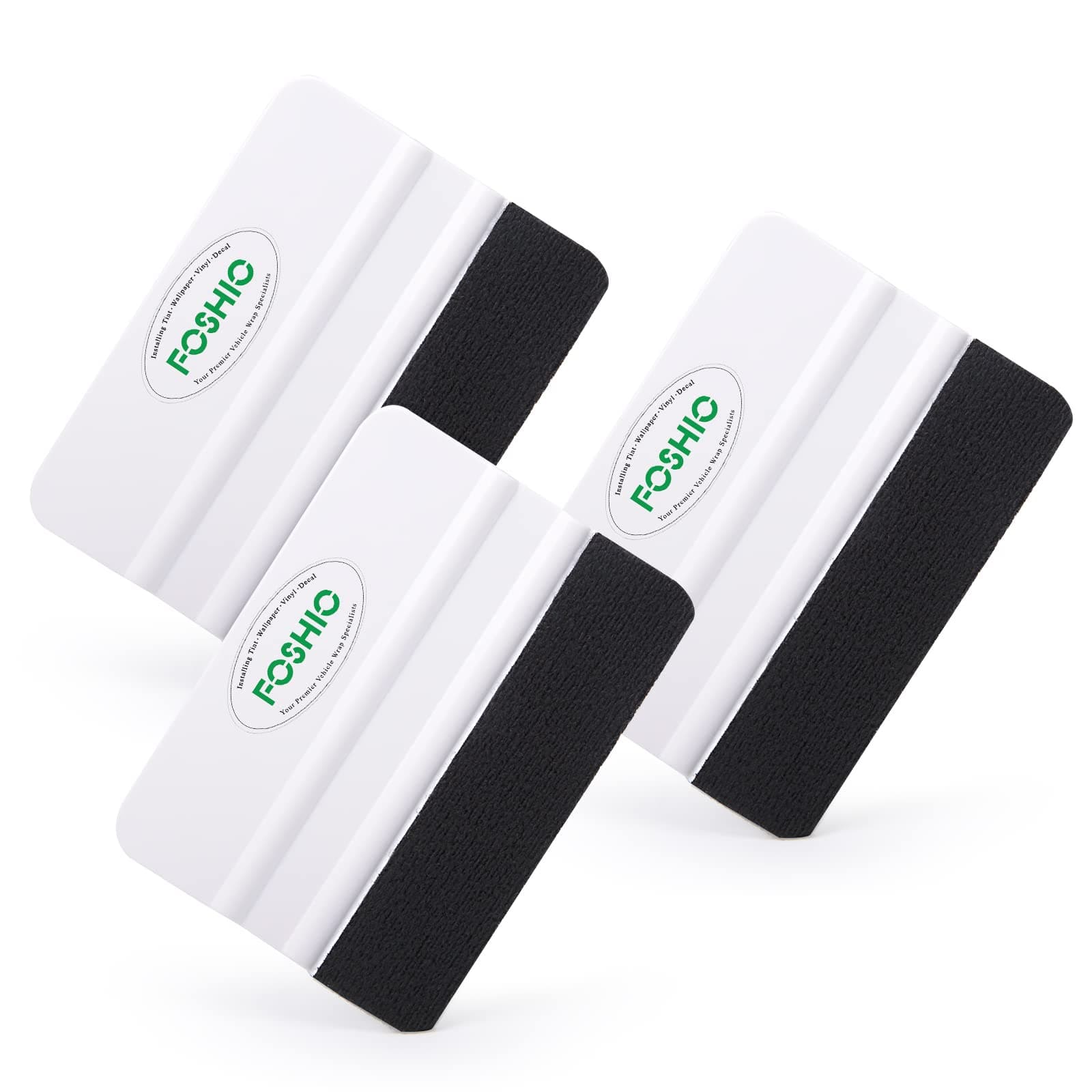 3pcs Vinyl Wrapping Squeegees Pro with Felt Edge for Applying Self-Adhesive Car Window Tint Film Vehicle Vinyl, 100×75mm