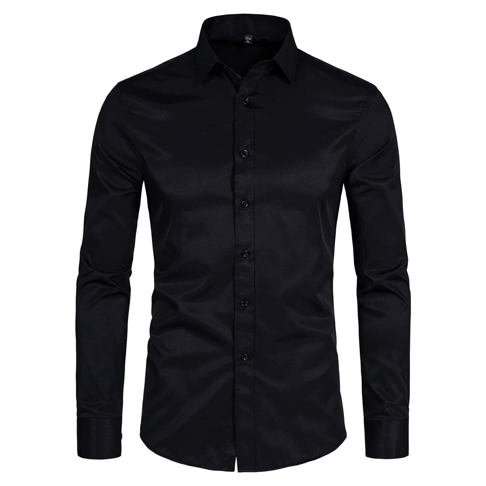 Men's Long Sleeve Button Up Shirts Solid Slim Fit Casual Business Formal Dress Shirt