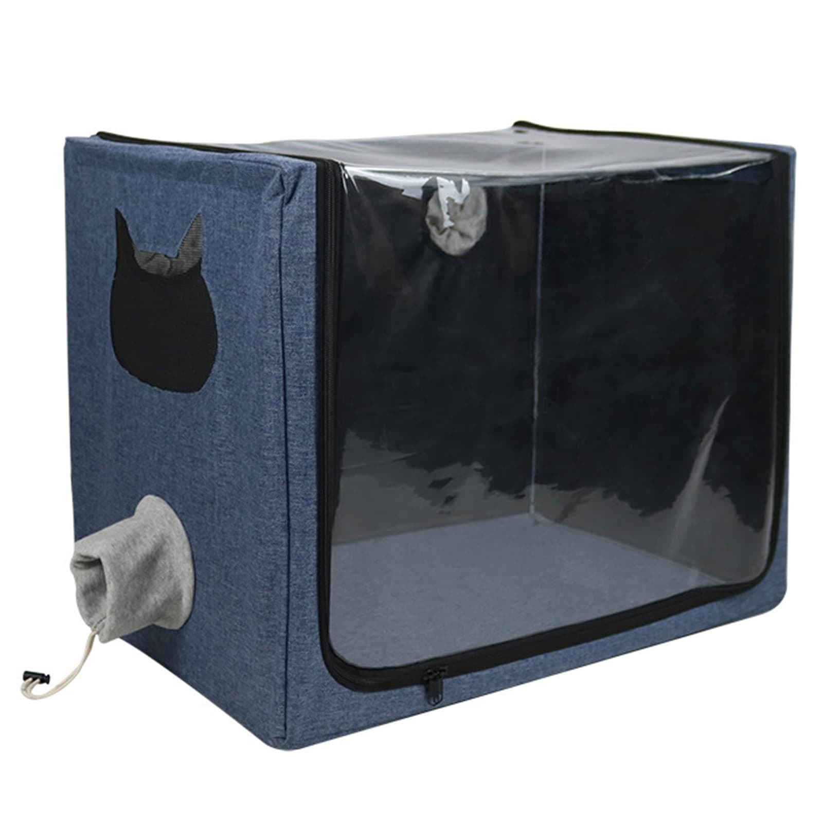 Pet Atomization Nest,Cat and Dog Atomization Box Oxygen Inhalation Machine Dedicated Folding Atomization Box,Small Pet Oxygen Inhalation Box ICU Cage-Grey 24 in,7ecr8-001