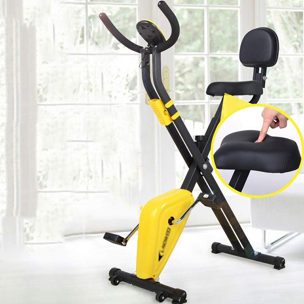 CKR Multi-Functional Exercise Bike with Backrest Spinning, Home Soft Cushion Bicycle, Folding without Land