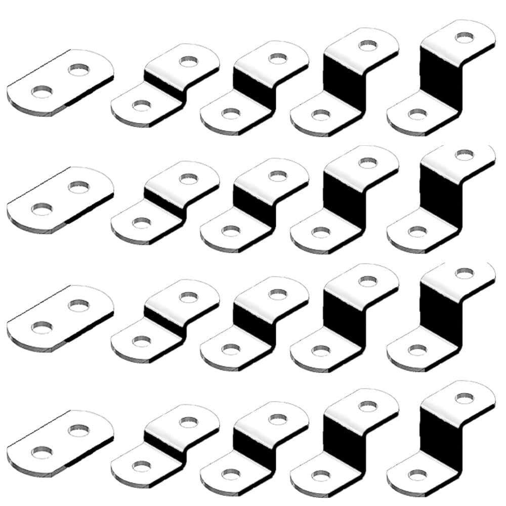 888 Corp Offset Canvas Clips for Assorted Picture Framing with 100 Screws (Large Sizes - 10 Each 0/0", 1/8", 1/4" 3/8" 1/2") Pack of 100