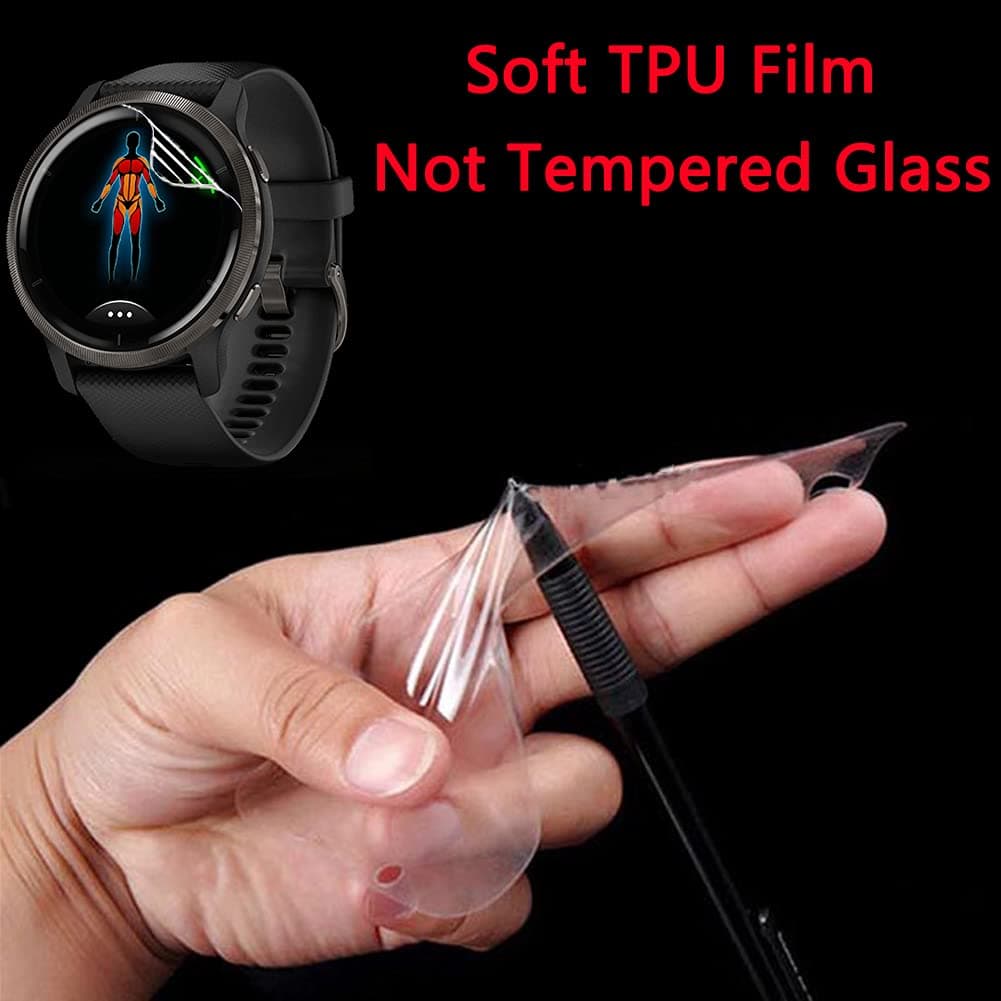 6 Pack Compatible with Garmin Venu 2 Screen Protector Film for Garmin Venu 2 Plus Smart Watch Screen Protectors Foils Screen Cover Crystal Clear HD Anti-Scratch Anti-Fingerprint