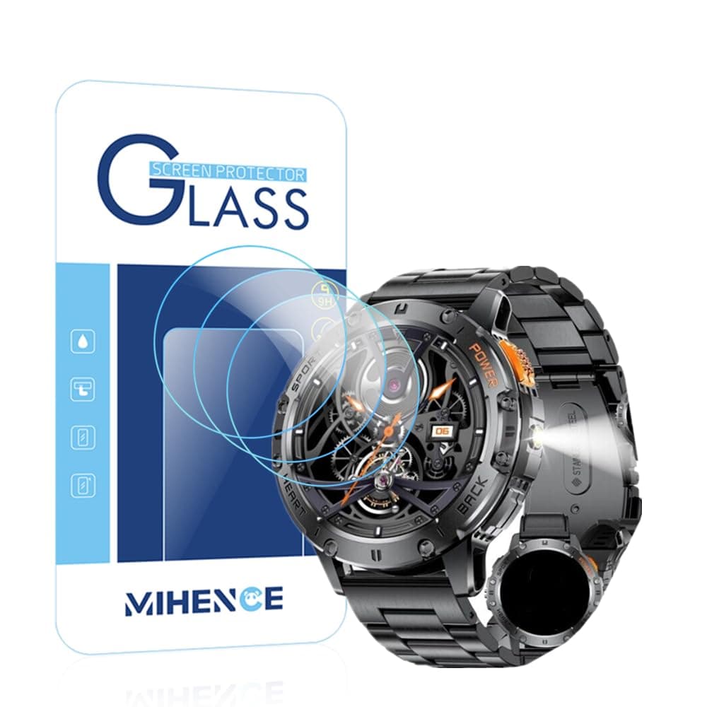 Screen Protector for EF5 1.43 Inch Smartwatch, 9H Anti-Scratch Tempered Glass Film Compatible with LIGE/ESFOE/FOXBOX 1.43 Inch Smartwatch EF5 (Pack of 3)