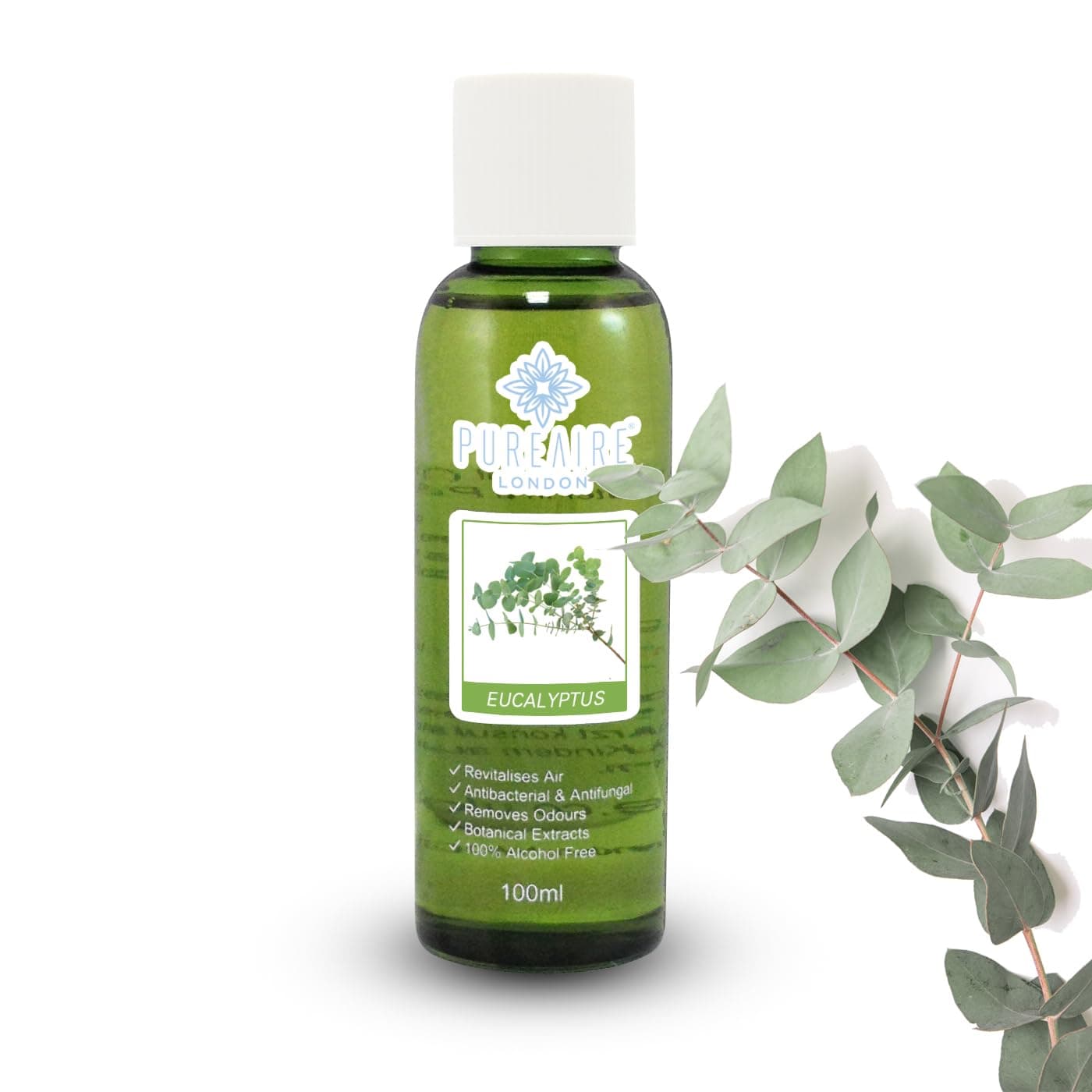 PureAire Essential Oil Blend Eucalyptus 100ml Essential Oils for Diffusers for Home Aroma Essence for Diffusers Air Purifiers Aromatherapy Relaxation Botanical Extracts Water Soluble Fragrance