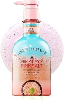 NATURAL HIMALAYA PINK SALT SPA 2-in1 BODY WASH & BODY SCRUB(13.53fl.oz) - Natural Exfoliating Salt Scrub for Deep Cleansing - Exfoliate & Moisturize Skin Polishes