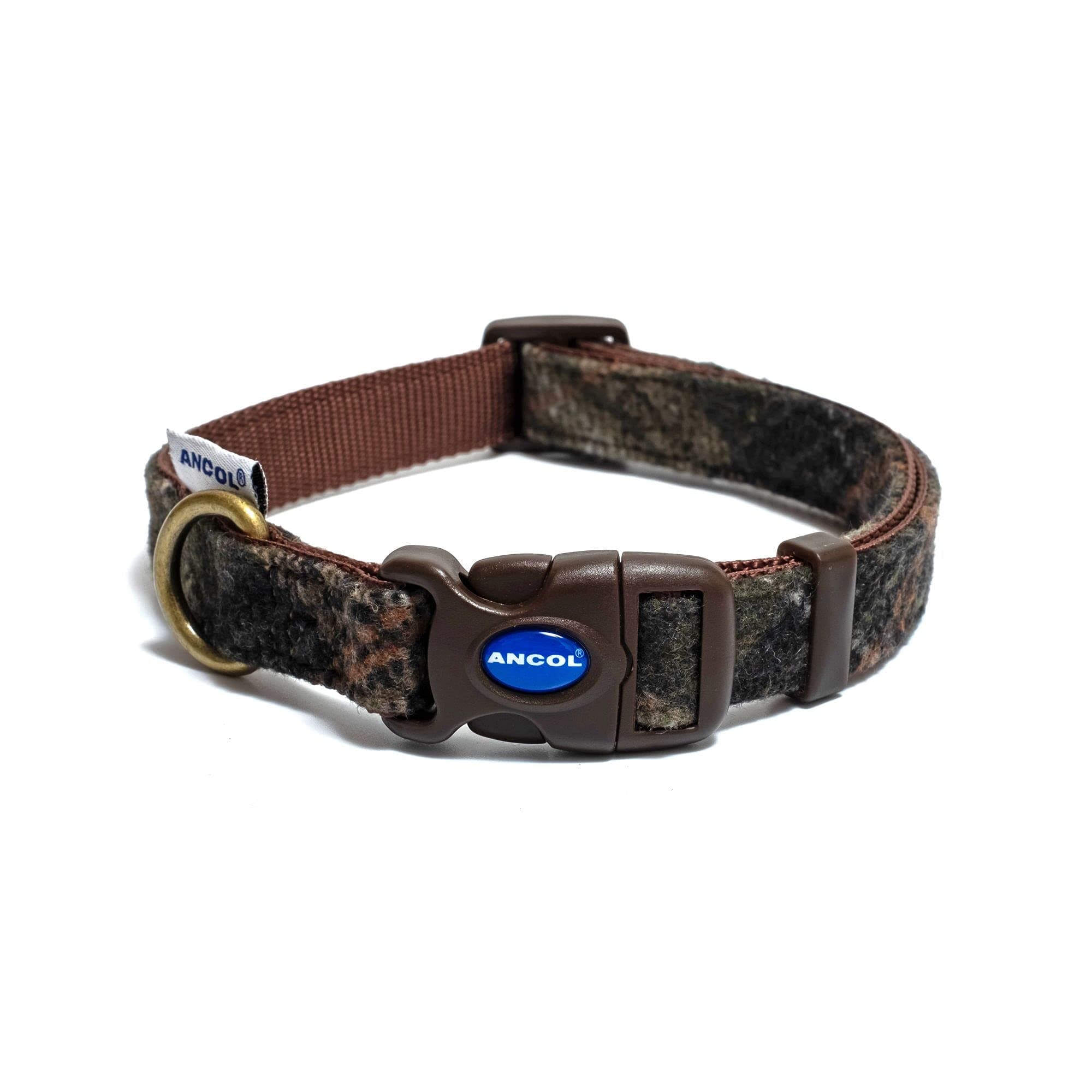 Country Check Adjustable collar 30-50cm, Brown