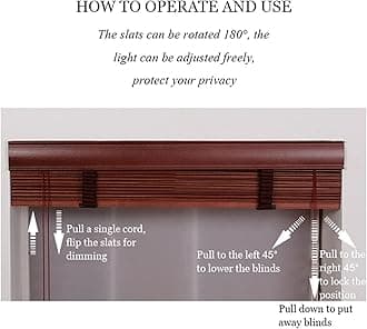 Blackout Venetian Blinds, Real Wood Blinds for Windows, Indoor and Outdoor Horizontal Blinds, 60/70/80/90/100/110cm Wood Venetian Shades,WxH-135x280cm/53 * 110in