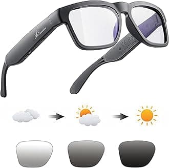 OhO sunshine Bluetooth Glasses: Voice Control and Open Ear Style Smart Glasses to Listen Music & Calls, UV400 Protection Lens