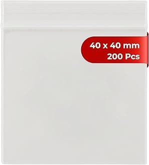 Grip Seal Bags Zip Lock Bags Resealable Plastic Bags Baggies (40x40 mm (200 Pcs), Clear)