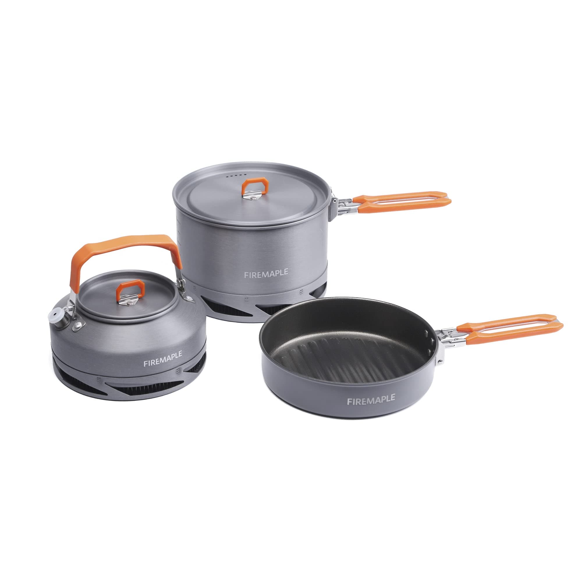 Feast Heat Exchanger Set | Compact Camping Cookware Kit | Nested Design | Contain with a Pot, Kettle and Non-Stick Frypan | Ideal for Fishing, Picnic and Camp use