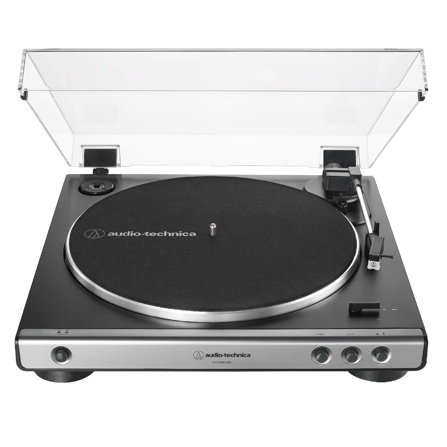 Audio-Technica AT-LP60XUSB-GM Fully Automatic Belt-Drive Stereo Turntable (Analog & USB), Gunmetal, Hi-Fidelity, Plays 33 -1/3 and 45 RPM Records, Convert Vinyl to Digital
