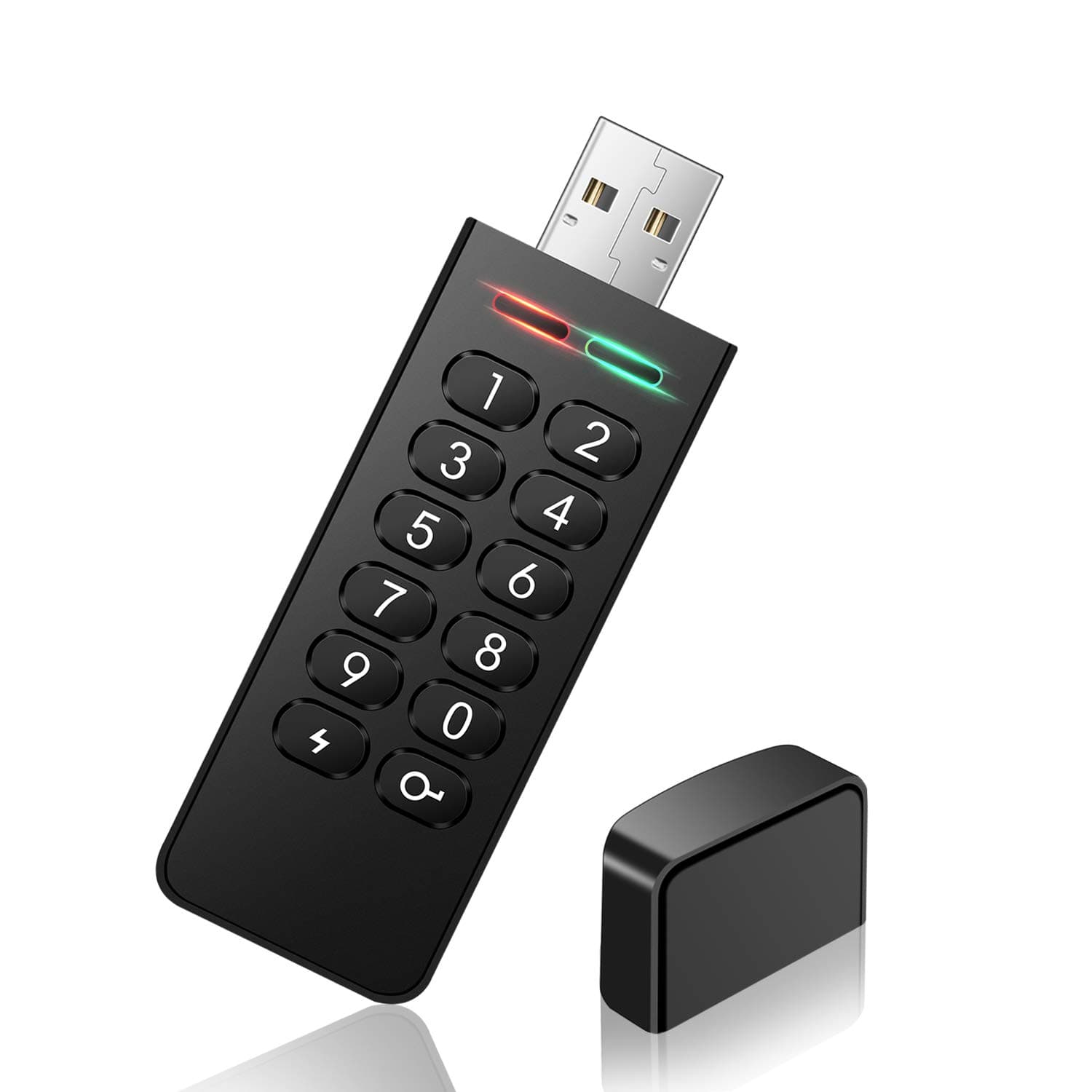 Encrypted USB Drive, Veecom Secure USB 2.0 Encrypted Flash Drive FIPS Certified Zinc Alloy USB Memory Stick with Password Keypad for Data Protection (16G)