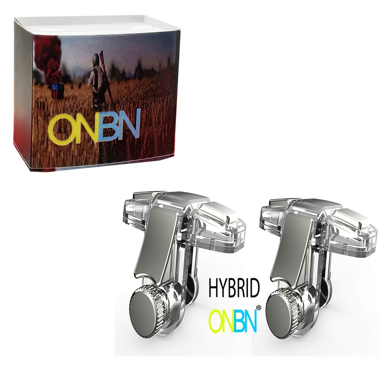 ONBN® Pubg Triggers Controller for Mobile Metallic, Universal Hybrid Trigger Controller,Compact Designee, l1 r1 Android iOS Phone for Pubg/Frontinte/Rule of Serveal