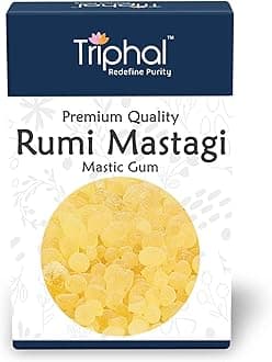TRIPHAL Rumi Mastagi 50g - Edible Mastic Gum, Natural and Pure - Resin for Digestion & Oral Health - Preservative Free