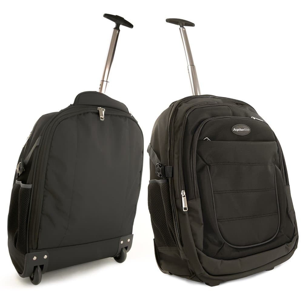 Rolling Backpack 22" Large Wheeled Laptop Black Luggage