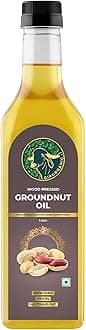 GirOrganic Wood Press Groundnut Oil - 1 Litre (Plastic Bottle) | Kacchi Ghani | Virgin | Unrefined | Cold pressed |100% Natural cooking oil