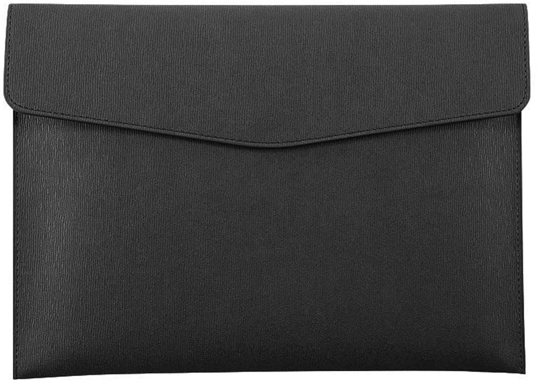 Goodern PU Leather A4 File Folder,Document Holder,Waterproof Portfolio Envelope Folder Case with Snap Closure,PU Leather envelope folder,Pockets File Jacket,Envelope Flat Document Organizer-Black