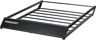 TOOENJOY 43 x 35 x 4.7 Inch Roof Cargo Basket Carrier, Car Top Luggage Holder for Car, SUV and Pickup, 143 LBS Weight Capacity