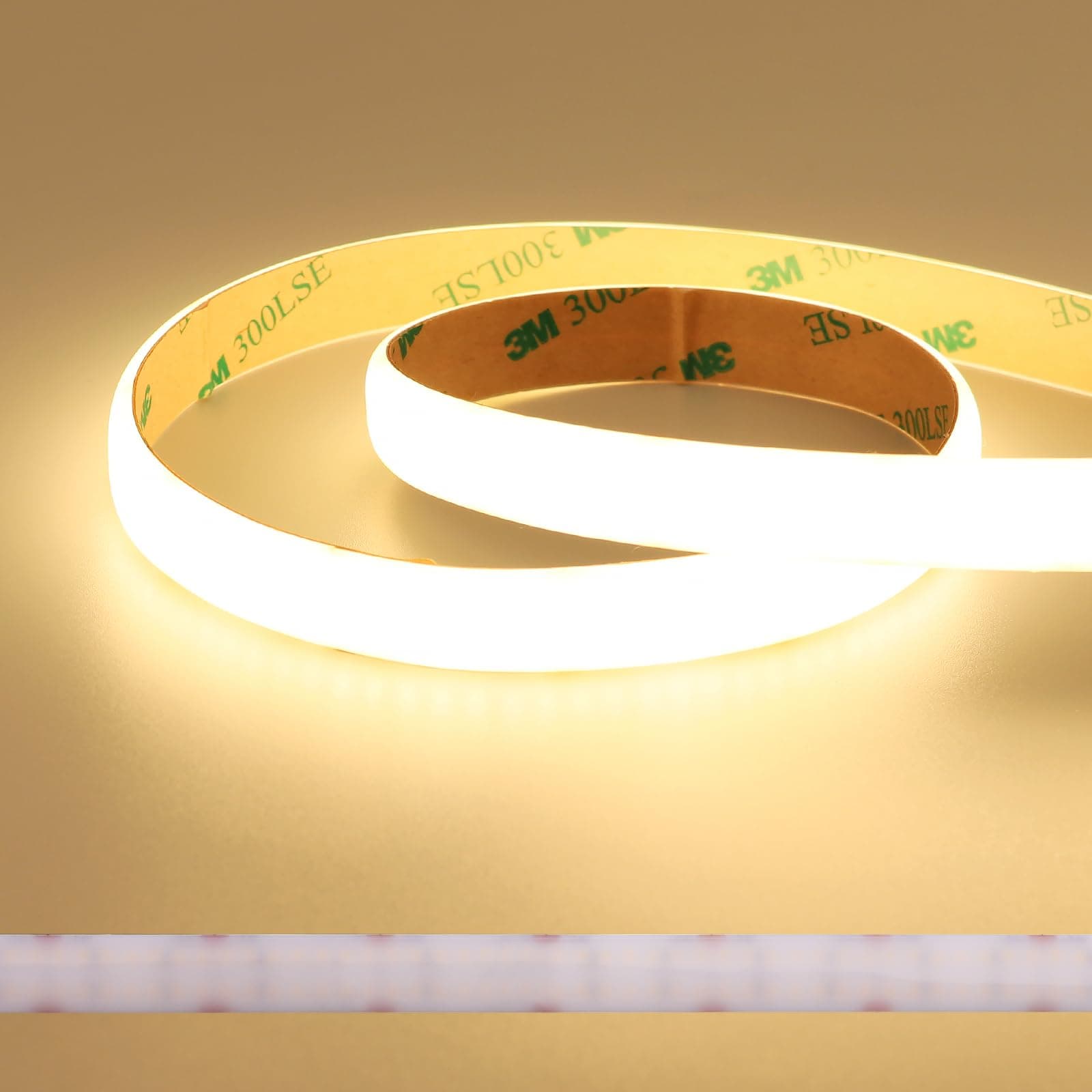 JOYLIT 24V Diffused LED Strip Lights Dual Row 16.4FT 560LEDs/M 3000K Warm White IP65 Waterproof, CE UL Professional 601LM/FT Super Bright Dotless Dimmable Adhesive LED Tape 12MM Wide 24W/M CRI 92