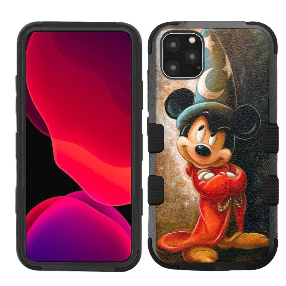 iPhone 11 Pro Max Case, Hard+Rubber Dual Layer Hybrid Heavy-Duty Rugged Impact Cover Case for Apple iPhone 11 Pro Max (6.5") - Mickey Mouse #Wizard