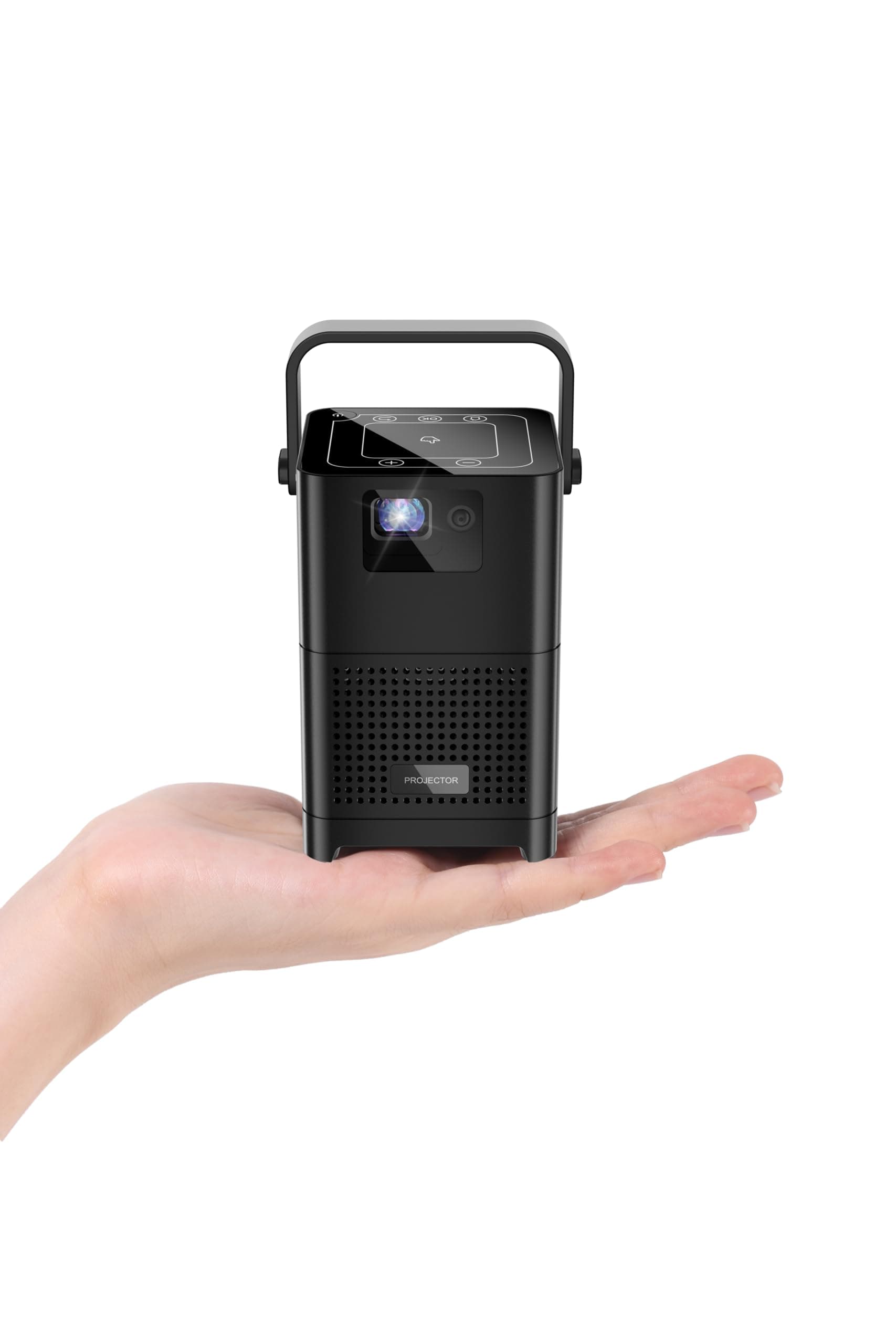 Smart Cube Pro S20 Premium Projector, Portable Video Projector, 4K compatible, Wireless, Android, Touch pad, Dual Wifi, Bluetooth 5, HDMI, USB, 3hrs working, Gray