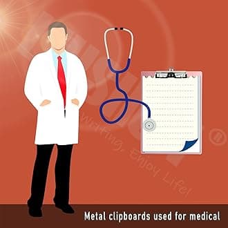 Aluminum Metal Clipboard Stainless Hangable Pen Holder Low-Profile Clip Board Size A4 9" x 12.6" with Sticky Note for School Office Business Medical Professionals Workshop Factory (Pink, Aluminum-A4)