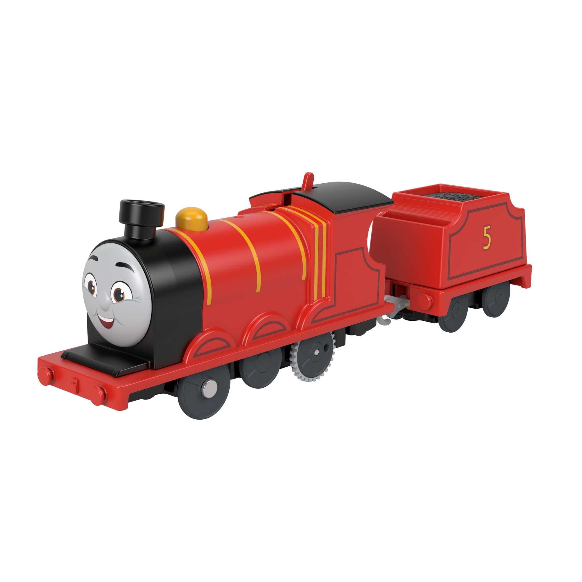 Thomas & Friends Motorized Toy Train James Battery-Powered Engine with Tender for Pretend Play Preschool Kids Ages 3+ Years, HDY70