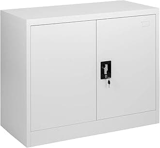 Grey Steel 2 Door Storage cupboard with Lock