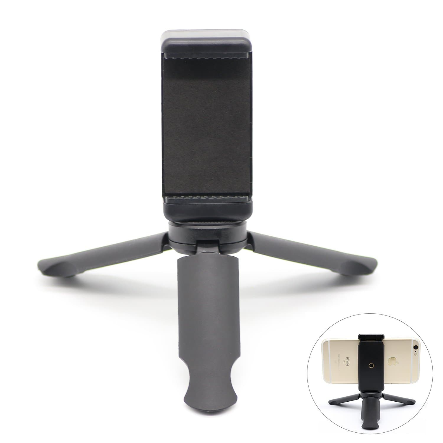 2 in 1 Mini PhoneTripod Stand Selfie Stick Monopod Stabilizer on Cellphone DSLR Cameras Portable Folding Desktop Stand Adjustable Travel Tripod for iPhone and Small Camera