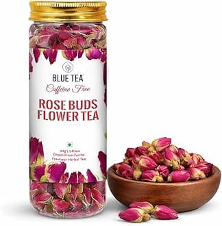 Rose Buds Tea - 30gm - 30 Cups | VITAMIN-C | Beautiful Hair & Skin - Caffeine Free - Natural - Flower Based - Herbal Tea - Non-GMO | Shark Tank Featured| Pet Jar Pack