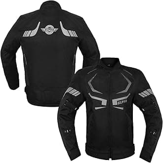 MOTORCYCLE JACKET MENS CE ARMORED BIKERS RIDING RACING WATERPROOF ALL SEASON JACKET (BLACK, 4X-LARGE)