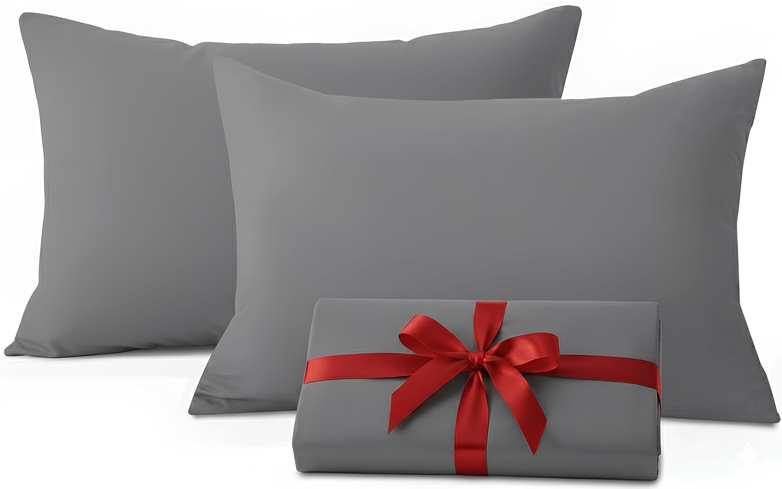 Moonlight Bedding Pillow Cases 2 Pack – Grey Pillowcases Envelope Closure Super Soft Brushed Microfiber Standard House Wife Pillow Covers, (50 X 75 CM)