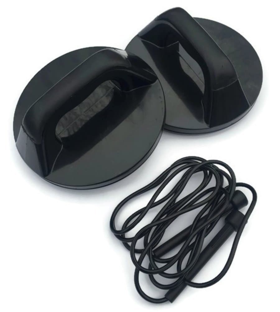Push Up Bars with Rotating Handle - Includes Bonus Black 9ft. Quick-Speed Jump Rope