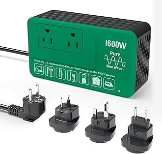 1600W 220V to 110V Converter for European International Travel, Universal Power Plug Adapter Voltage Converter US to Europe, Plug & Play, No Limitations - Power Any American Appliances Overseas