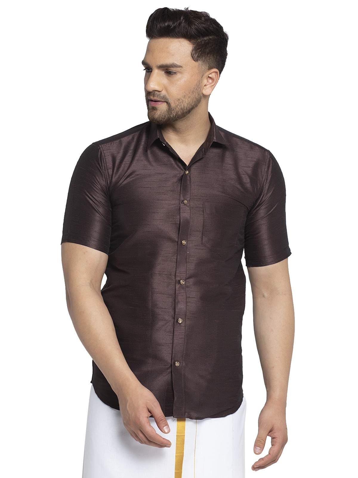 Men's Classic Silk Ethnic Shirt.