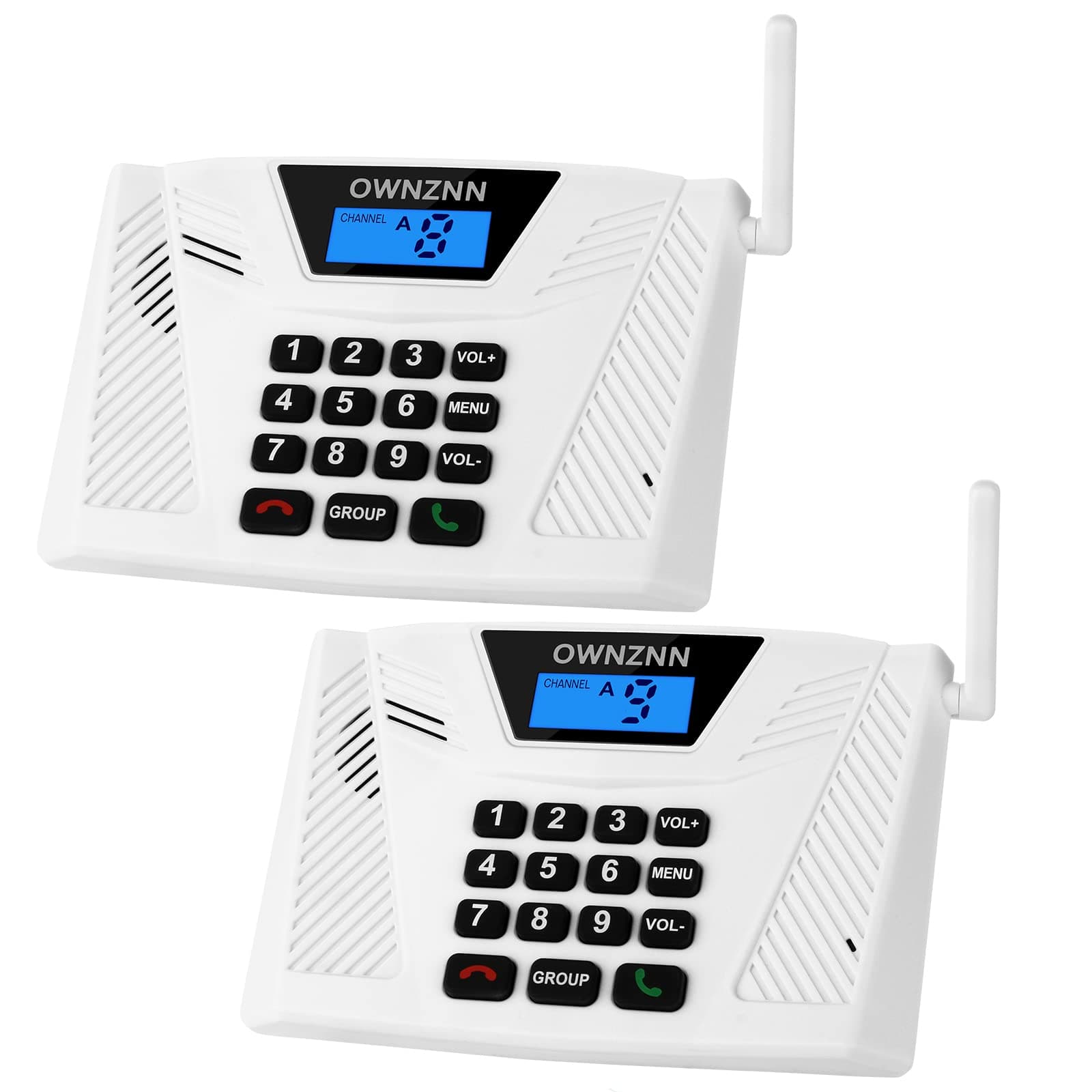 Intercoms Wireless for Home [Upgraded 2024] Hand Free Intercom Real-Time Two Way Communication Wireless Intercom System 18 Channel Intercom 5300 Feet Range for Office House Hotel(2 Pack)