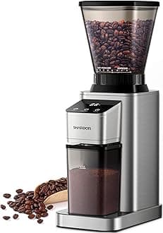 Professional Conical Burr Coffee Grinder, Coffee Bean Grinder with 48 Grind Settings for Espresso, Drip & French Press, Upgraded Anti-Static Technology, Precision Timer, Stainless Steel