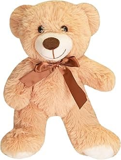 Teddy Bear Stuffed Animal，13.78'' Brown Teddy Bear Plush Toy Cuddly Valentine’s Day Gift for Boyfriend or Girlfriend (Light Brown)