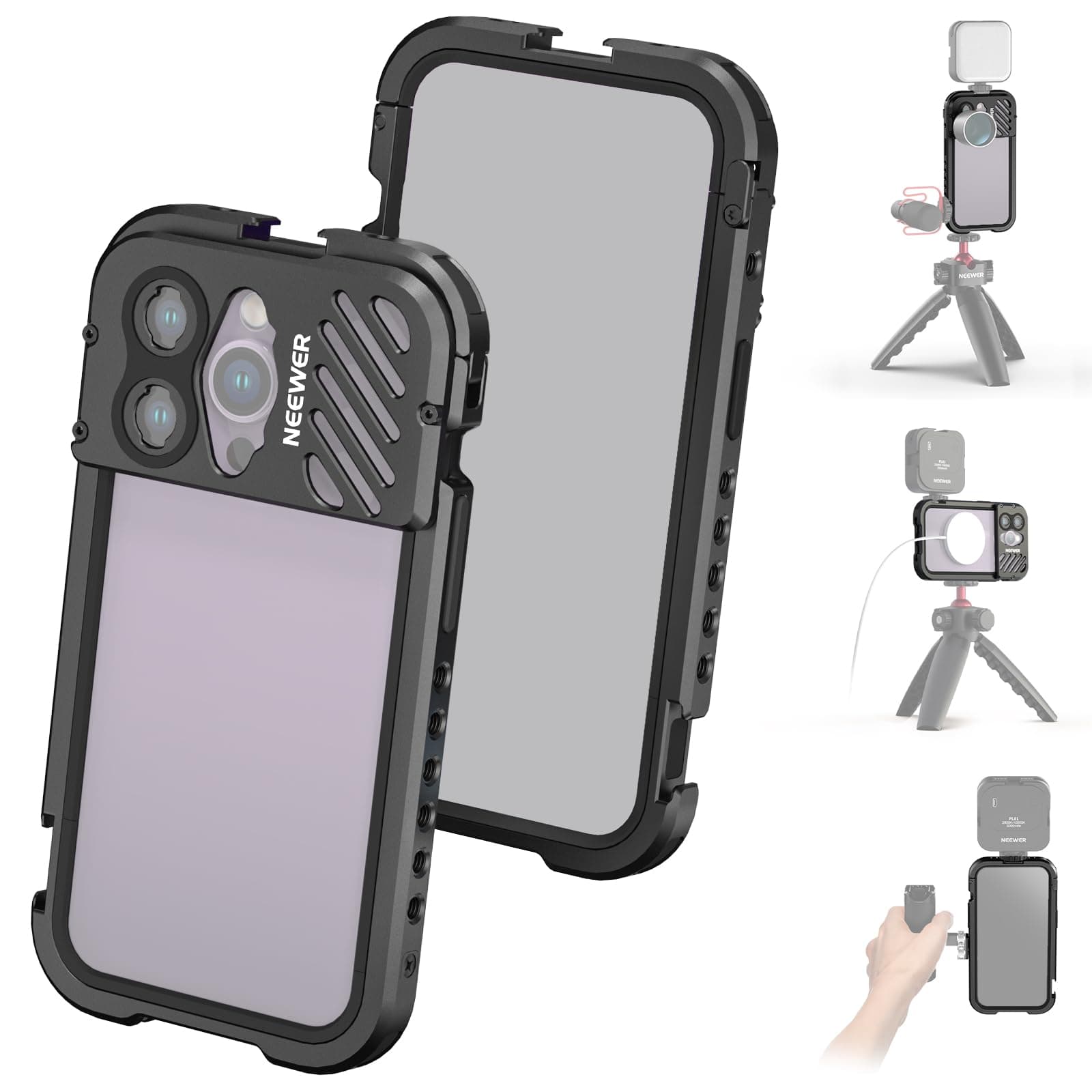 Video Rig Cage for iPhone 14 Pro with Cold Shoes