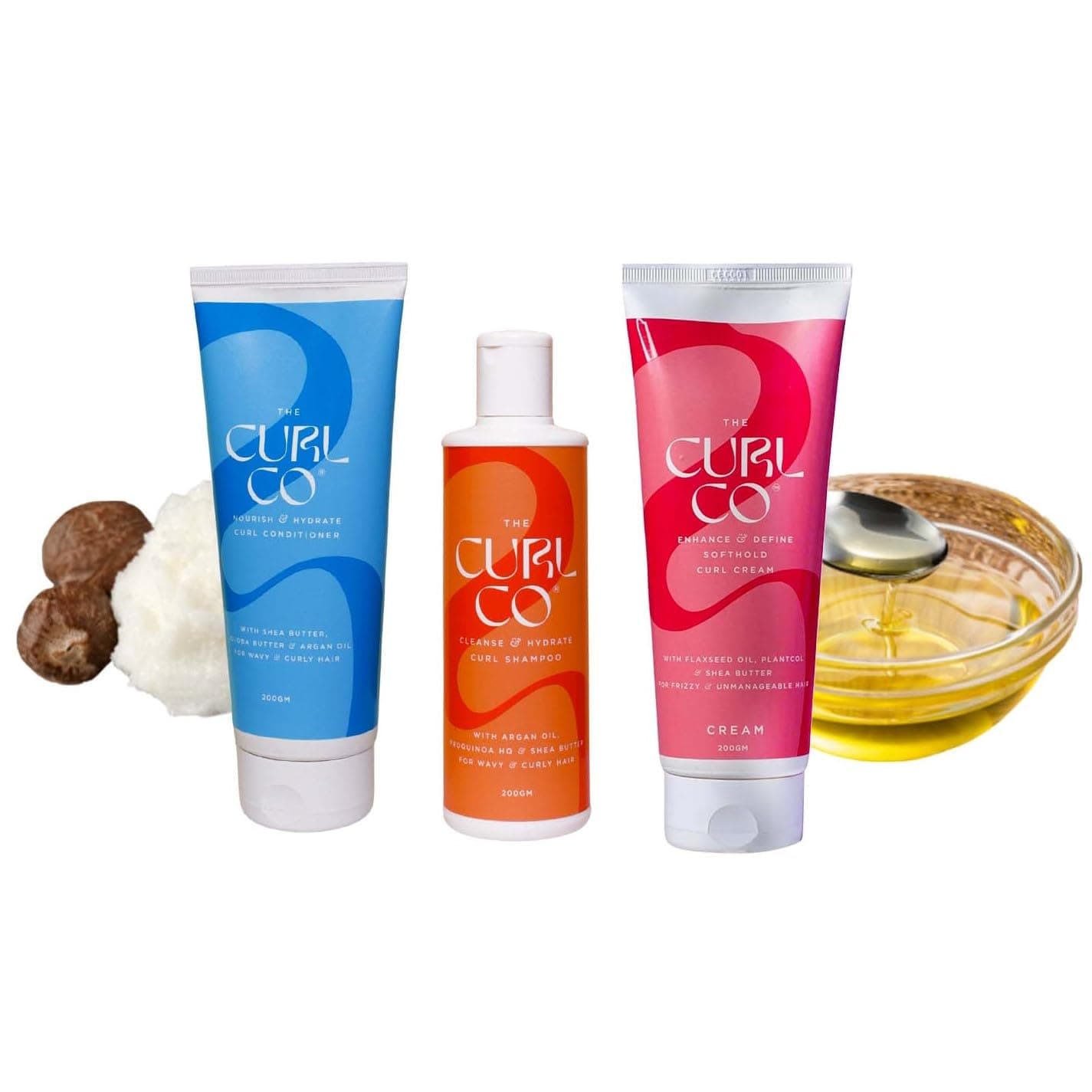 The Curl Co Trio Shampoo + Conditioner + Cream