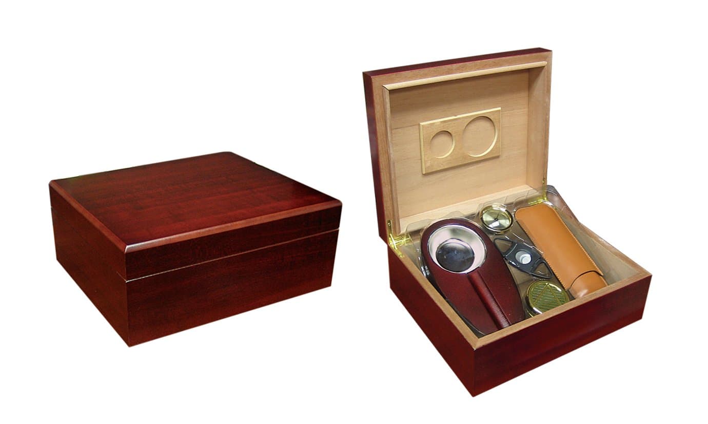 Prestige Import Group 25-50 Count Cherry Humidor Gift Set