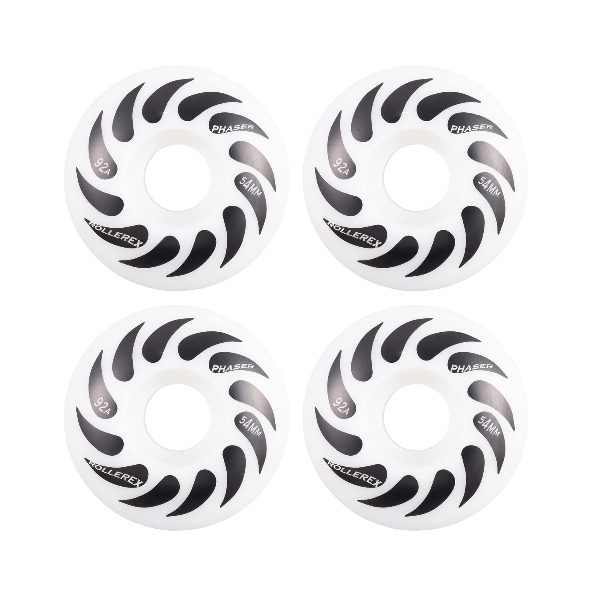 Rollerex Phaser 92A 54mm Skateboard Wheels 4-Pack with Optional Bearings Set – Durable 32mm Width Cruiser Wheels for Skateboards – Smooth Ride & Easy Installation