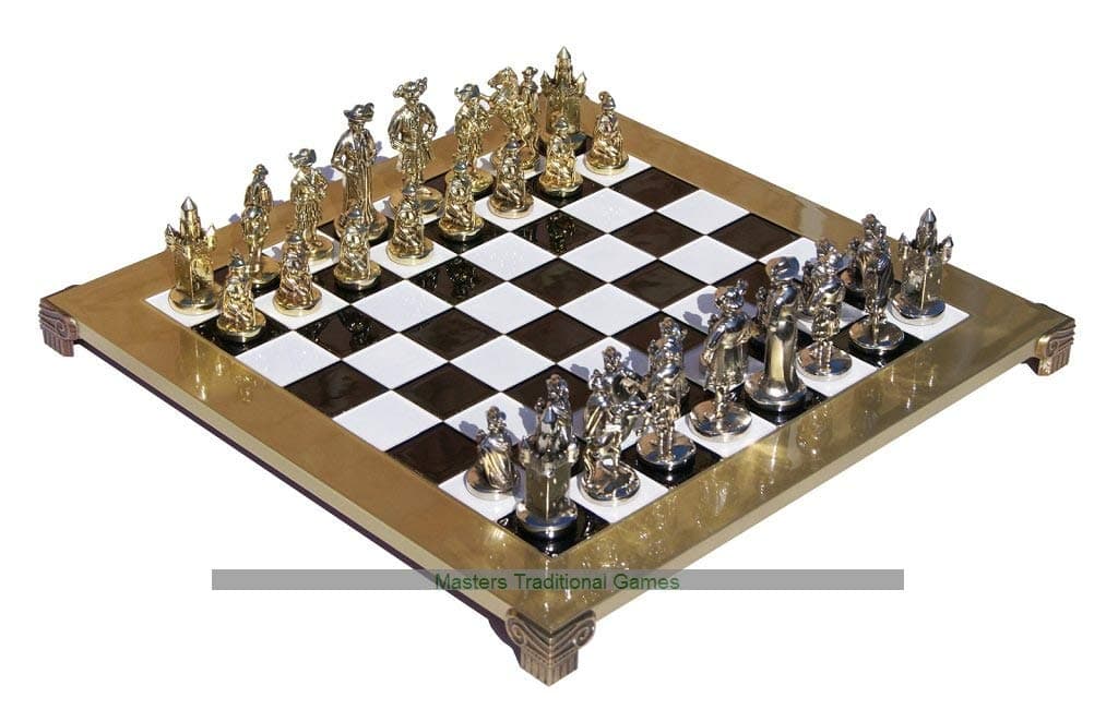 Manopoulos Medieval Knights Metal Chess Set