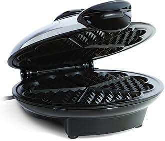 Euro Cuisine WM520 Heart Shaped Iron Waffle Maker - Eco-Friendly PTFE and PFOA Free Non Stick Plates, Perfect for V-Day & Special Occasions, 8-Inch