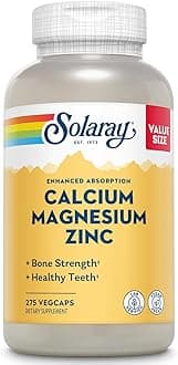 Calcium Magnesium Zinc Supplement - with Calcium 1000mg, Magnesium 500mg - Bone Health, Muscle Function, Heart Health and Immune Support - Vegan, 60 Day Guarantee, 68 Servings, 275 VegCaps